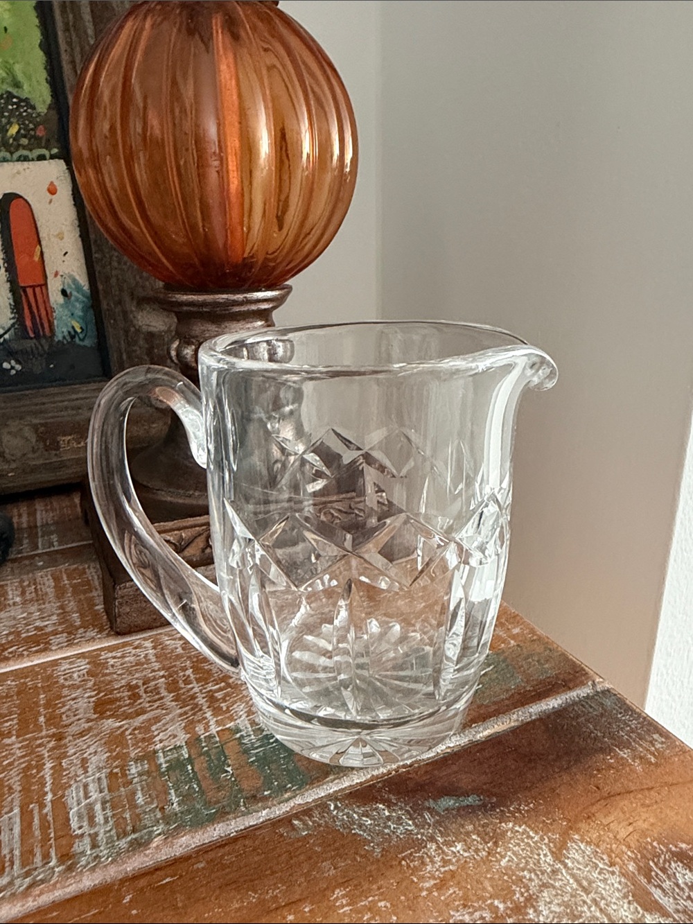Vintage Waterford Crystal Clear Cut Glass Creamer